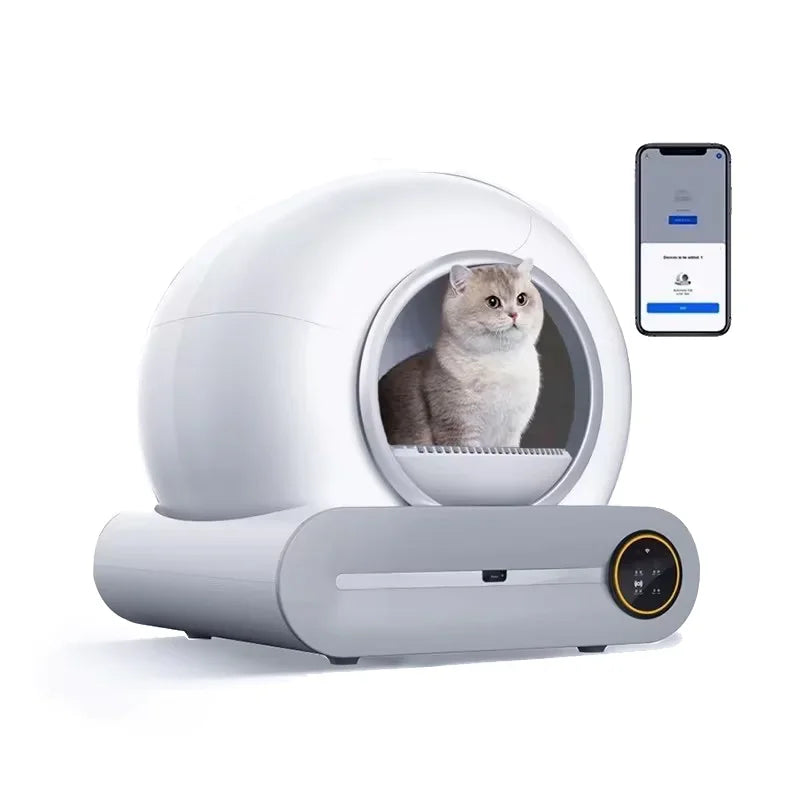 Tonepie Smart Automatic Cat Litter Box - Self-Cleaning Litter Box with 65L Capacity and App Control | Abound Pet Supplies - Automatic litter box with waste detection, self-cleaning cycle, and odor control. Suitable for multiple cats up to 25lbs, with a 99.8% sterilization rate for a hygienic environment. Features app control for health monitoring and maintenance reminders, ideal for hands-free, hassle-free cat care.