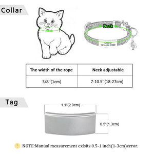Bling Personalized Quick Release Cat Collar with Bell