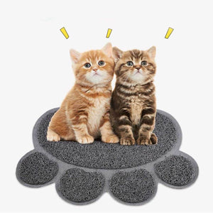 Paw-Shaped Large Cat Litter Mat with anti-slip grip, water-resistant surface, and efficient litter control; durable, easy-to-clean mat for trapping litter and keeping floors clean.