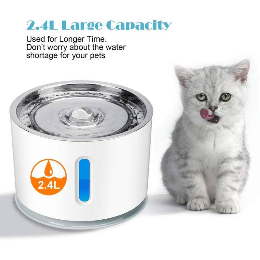 2.4L Stainless Steel Cat Water Fountain