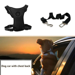 SlowTon Dog Car Seat Belt Harness Set - Adjustable Safety Vest With Carabiner For Small To Large Dogs (Lime Green, Size S)