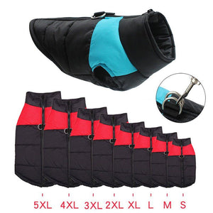 Waterproof Padded Dog Jacket with Zipper for Small, Medium and Large Dogs