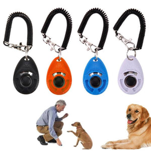 Dog Training Clicker with Wrist Strap - Durable Clicker for Positive Reinforcement Training | Abound Pet Supplies - Ergonomic dog clicker with stainless steel element for long-lasting use, featuring a large button and secure elastic wrist strap. Ideal for teaching obedience, tricks, and improving behavior through positive reinforcement. Suitable for pet owners and professional trainers aiming to enhance training precision and bond with pets.