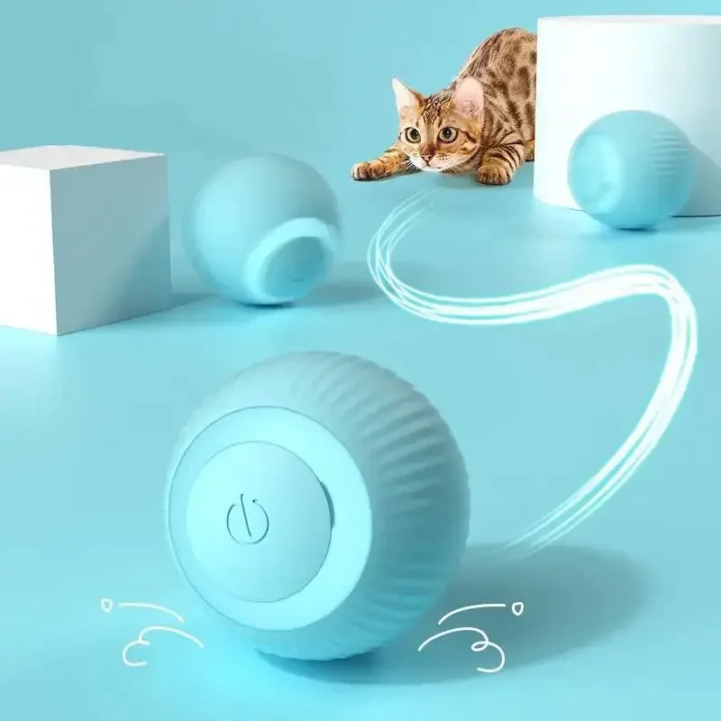 Smart Cat Rolling Ball - Rechargeable Interactive Cat Toy Ball for indoor play, featuring self-moving action and unpredictable motion to engage and stimulate cats. Perfect for keeping indoor cats active and mentally engaged.