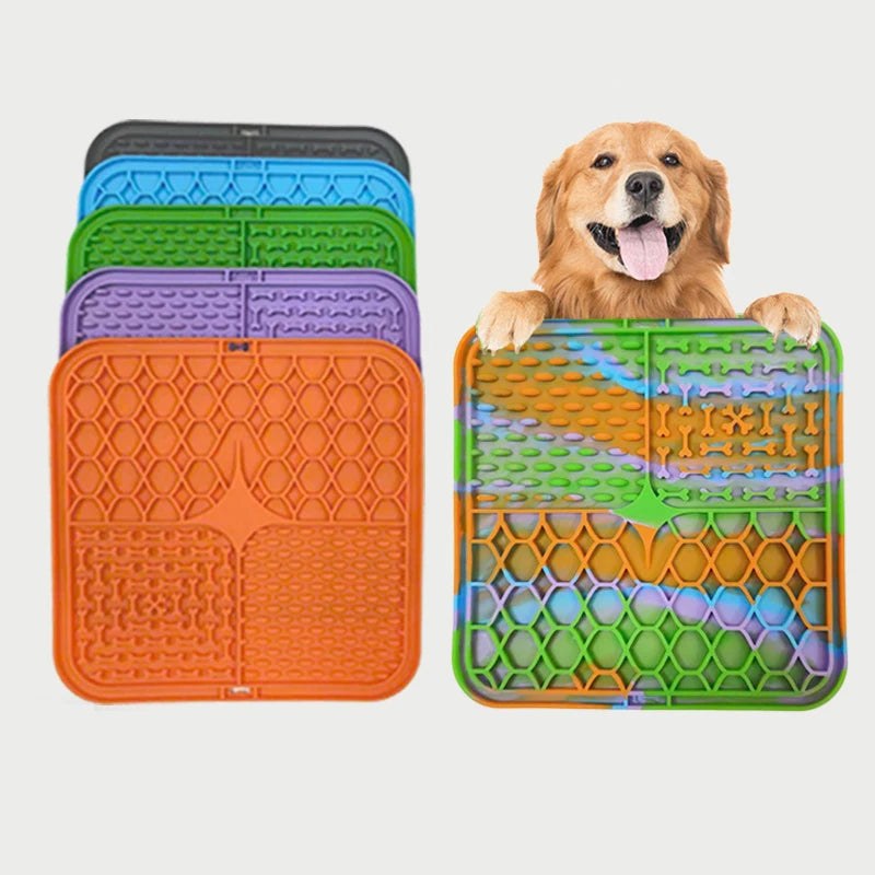 Lick Mats for Dogs - Abound Slow Feeding Silicone Mat for Anxiety Relief, Grooming Distraction, and Improved Digestion - Durable, Easy to Clean, Non-Slip, and Safe for All Dog Breeds