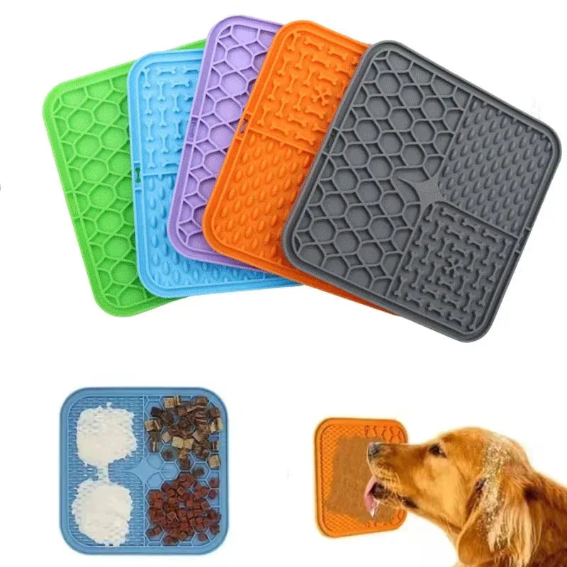 Lick Mats for Dogs - Abound Slow Feeding Silicone Mat for Anxiety Relief, Grooming Distraction, and Improved Digestion - Durable, Easy to Clean, Non-Slip, and Safe for All Dog Breeds