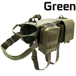 Military Dog Harness - Durable 1000D Nylon Tactical Harness with Detachable Pouches | Abound Pet Supplies - Premium military dog harness featuring ergonomic shoulder design for comfort, waterproof material, and detachable pouches for essentials. Ideal for hiking, camping, tactical training, and outdoor adventures with large, active dogs.