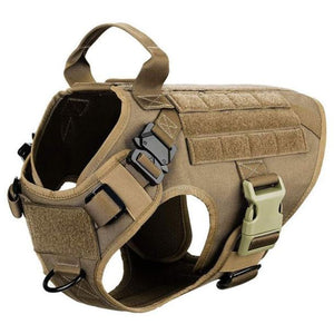 Tactical Police Dog Harness – Durable 1000D Nylon, MOLLE & Hook-and-Loop System for Customization, Lightweight and Breathable with Reinforced Top Handle for Control – Ideal for K9 Units, Law Enforcement, and Military Dogs