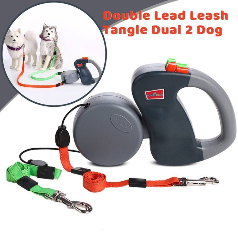Retractable Two Dog Leash