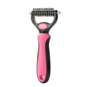 Double-Sided Dog Grooming Brush – Stainless Steel Detangling and Dematting Tool for Dogs of All Sizes, with Ergonomic Non-Slip Handle – Ideal for Removing Loose Hair, Reducing Shedding, and Promoting a Healthy, Shiny Coat