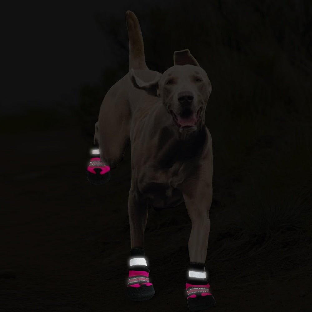 PET ARTIST 4pc Non-Slip Waterproof Reflective Dog Boots for Medium to Large Dogs - Abound Pet Supplies