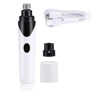 Rechargeable Pet Nail Grinder with 40W motor, quiet operation, low vibration, safe and gentle grooming for dogs and cats.