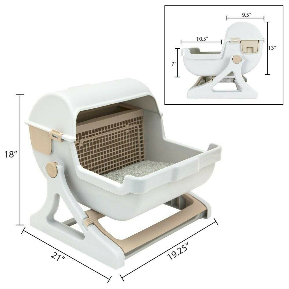 Semi-Automatic Quick Cleaning Cat Litter Box - Abound Pet Supplies