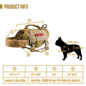 Tactical Dog Vest with Durable Vertical Handle for Small Dogs - Abound Pet Supplies